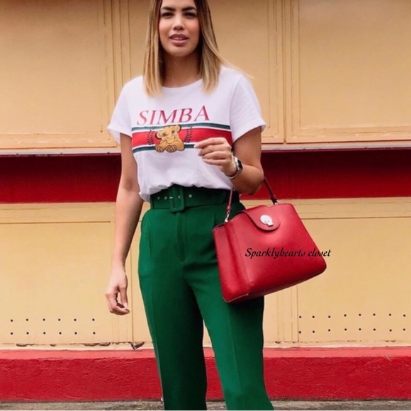 NWT Zara High-Waisted Belted Pants - Picture 5 of 10